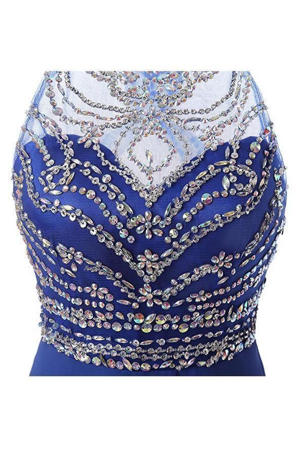 A Line Chiffon Blue Homecoming Dresses Short Prom Dresses - Image 3
