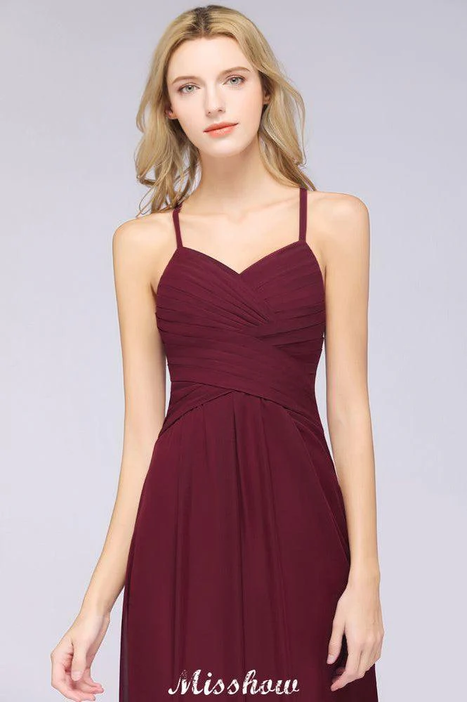 A-Line Halter V-Neck Sleeveless Bridesmaid Dress Ruffles Evening Swing Dress - Image 7