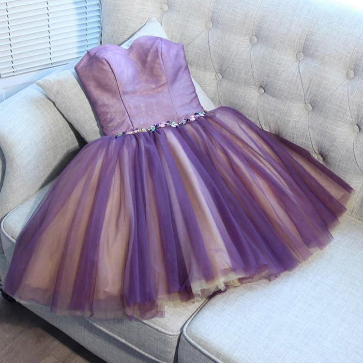 A-line Sweetheart Tulle Pretty Homecoming Dresses Mini Prom Dress - Image 4