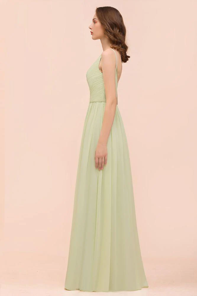 Backless Sage Bridesmaid Dress Floor Length Spring /Summer Maid of honor Dress - Image 5