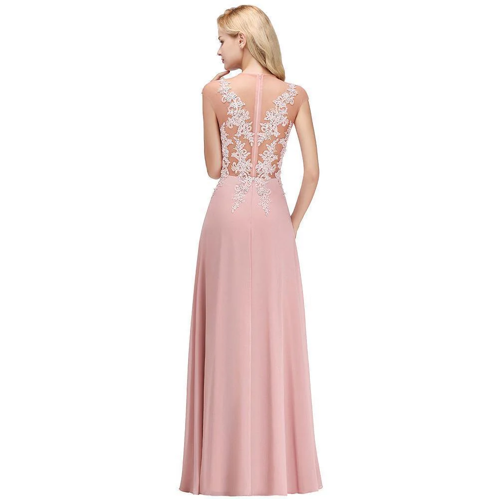Charming Sleeveless Beadings Aline Evening Maxi Dress Cap Sleeves Bridesmaid Dress - Image 10