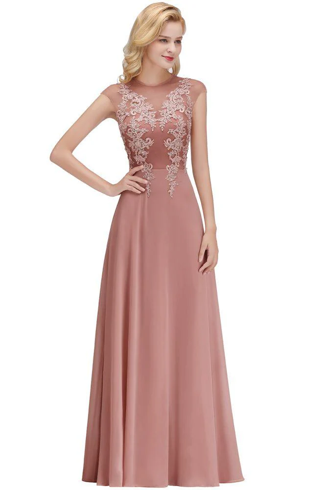 Charming Sleeveless Beadings Aline Evening Maxi Dress Cap Sleeves Bridesmaid Dress - Image 15