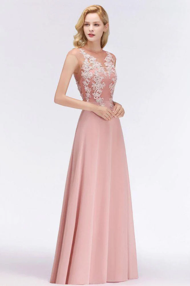 Charming Sleeveless Beadings Aline Evening Maxi Dress Cap Sleeves Bridesmaid Dress - Image 5