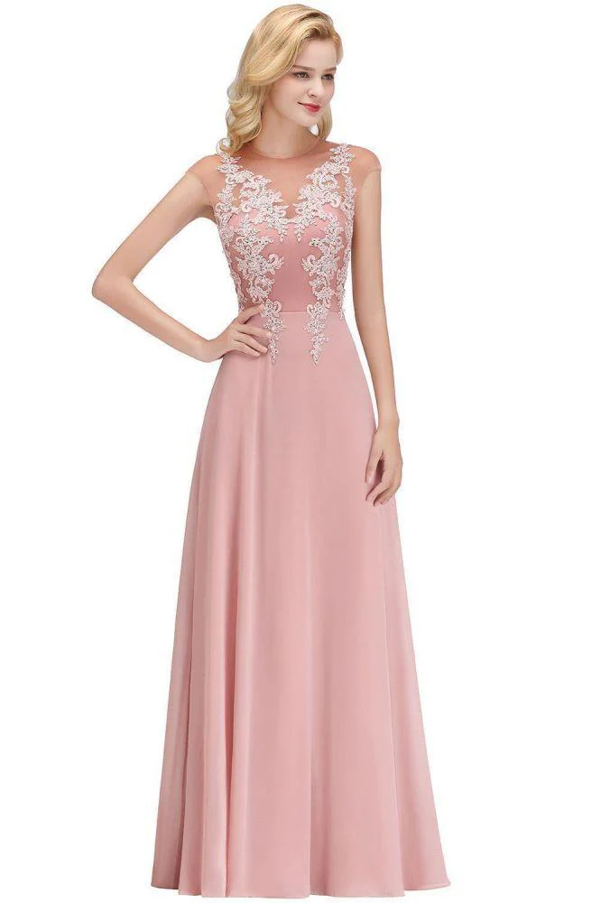 Charming Sleeveless Beadings Aline Evening Maxi Dress Cap Sleeves Bridesmaid Dress - Image 9