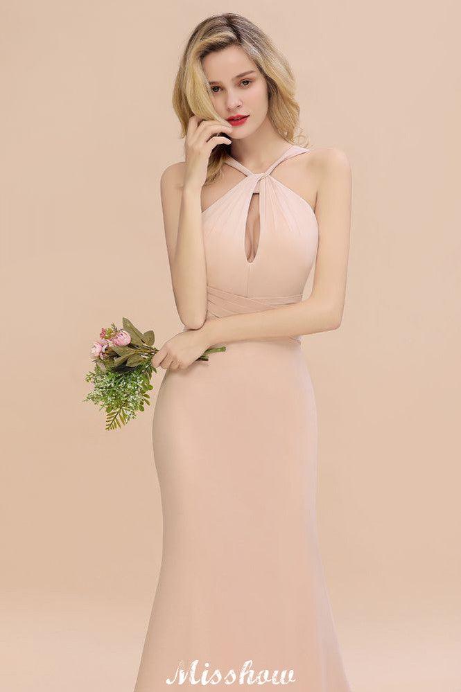 Dreamful Halter Slim Mermaid Bridesmaid Dress Floor Length Party Dress - Image 7