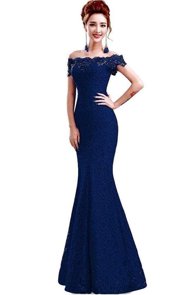 Floor-Length Mermaid Lace Off Shoulder Bridesmaid Dresses - Image 13