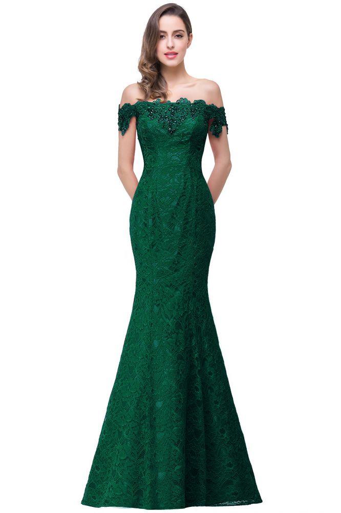Floor-Length Mermaid Lace Off Shoulder Bridesmaid Dresses - Image 16
