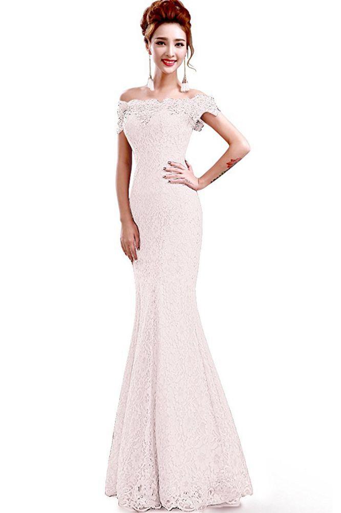 Floor-Length Mermaid Lace Off Shoulder Bridesmaid Dresses - Image 5