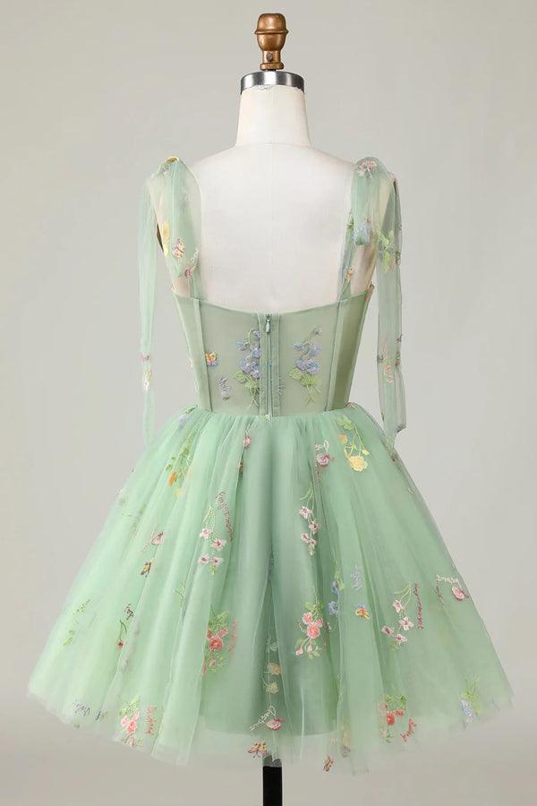 Floral Homecoming Dresses Embroidery A-Line Short Party Dress - Image 3