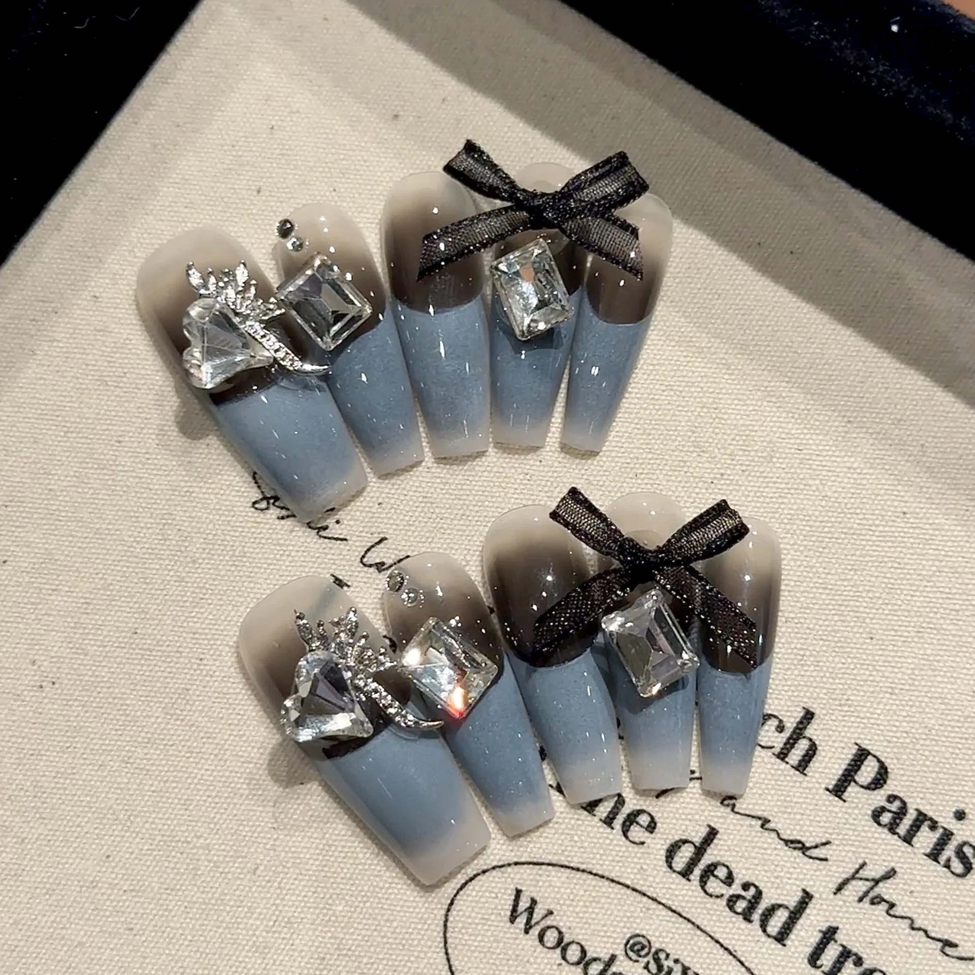 Prices DIY Press-On Nails Easy to Use False Luxury Handmade Packing Designs Finger Application - Image 7