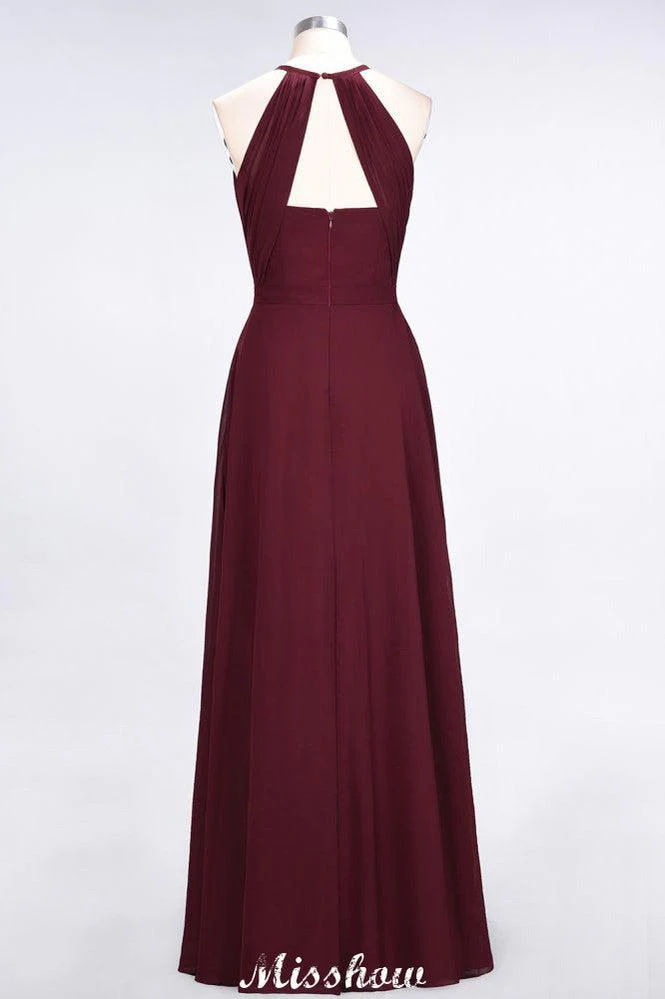 Jewel Sleeveless Floor-Length Bridesmaid Dress Ruffles Spaghetti aline Maid of Honor Dress - Image 2