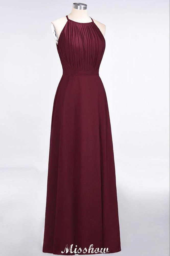 Jewel Sleeveless Floor-Length Bridesmaid Dress Ruffles Spaghetti aline Maid of Honor Dress - Image 3