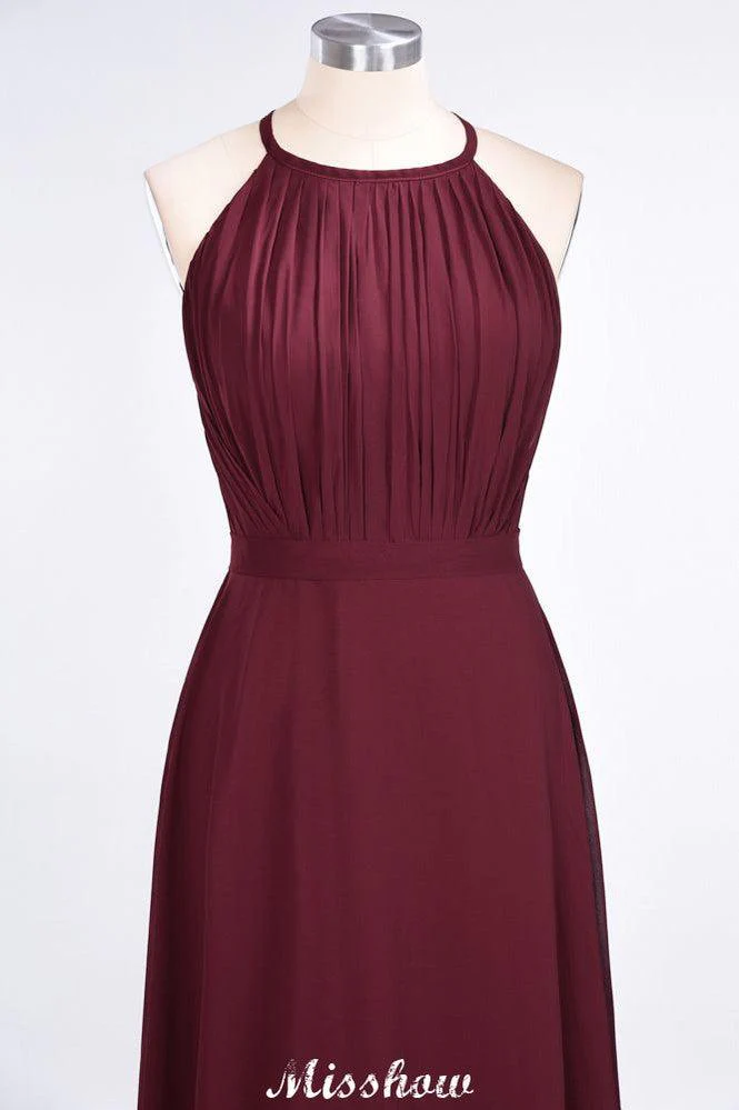 Jewel Sleeveless Floor-Length Bridesmaid Dress Ruffles Spaghetti aline Maid of Honor Dress - Image 4