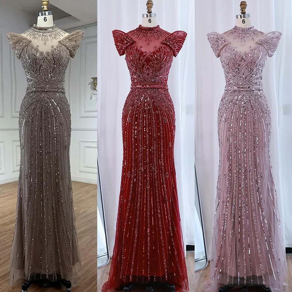Luxury Caramel Mermaid Beaded Evening Dress LA73082 - Image 3