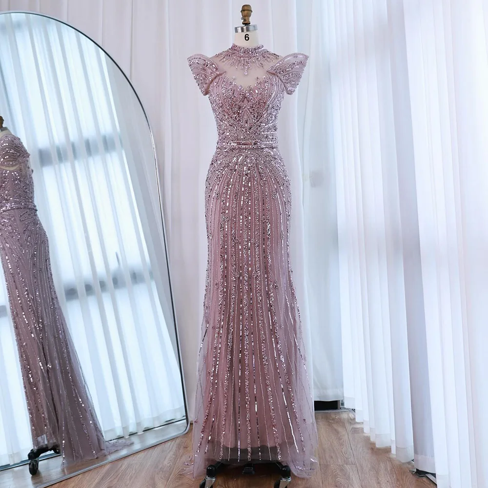 Luxury Caramel Mermaid Beaded Evening Dress LA73082 - Image 6