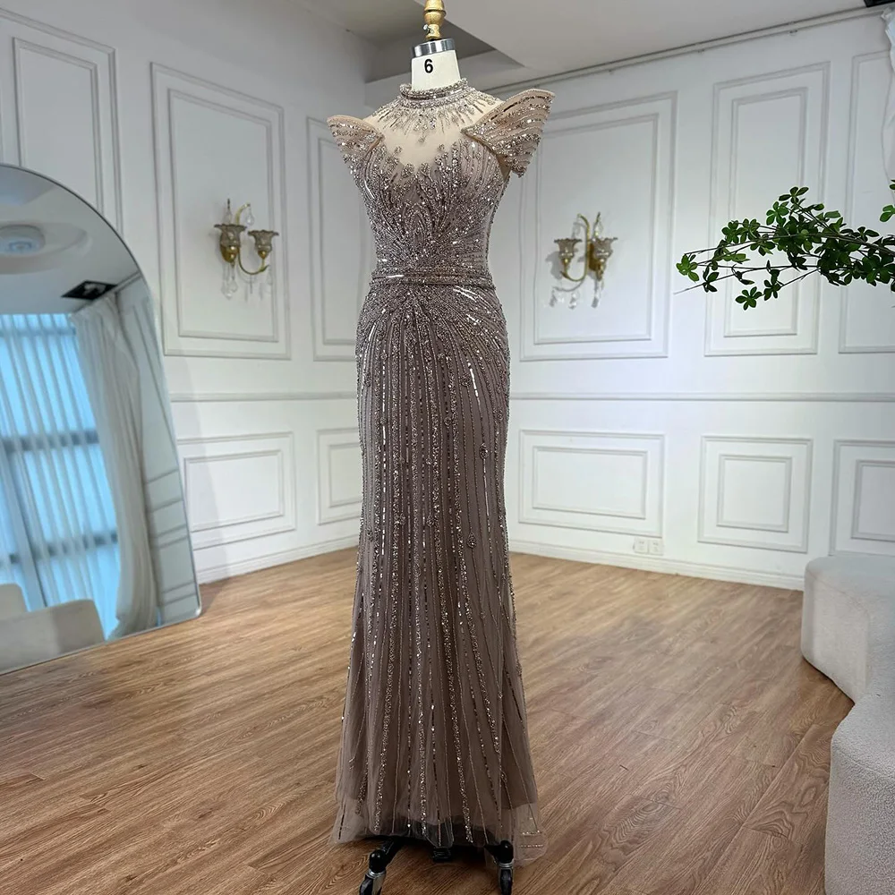 Luxury Caramel Mermaid Beaded Evening Dress LA73082 - Image 8