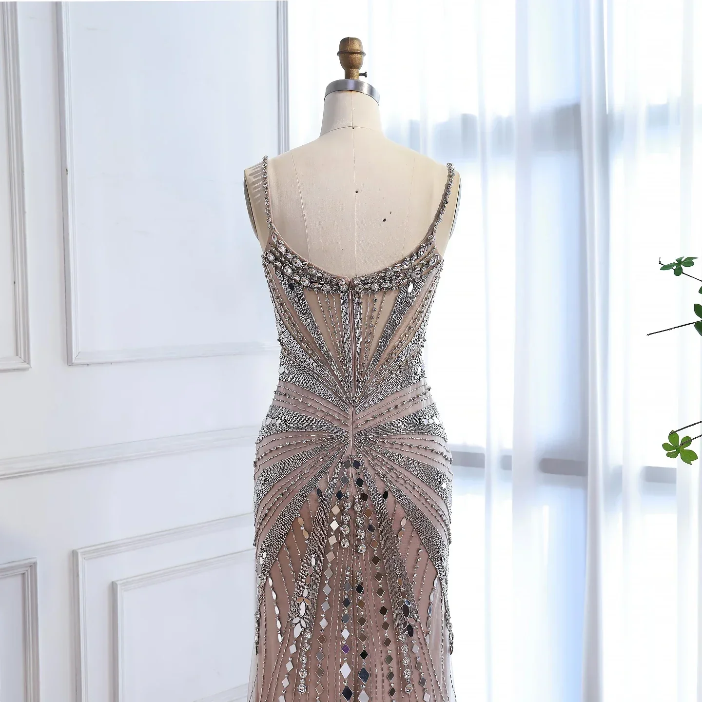 Luxury Nude Corset Beaded Mermaid Prom Dress LA72803A - Image 7