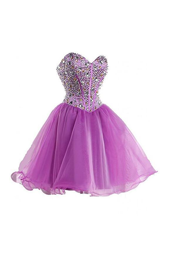 Purple Sweetheart Homecoming Dress Cocktail Dress Prom Dress - Image 2