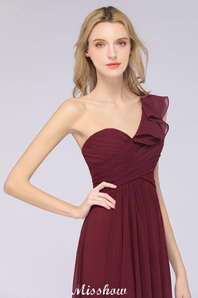 Sexy One-Shoulder Sweetheart Sleeveless Bridesmaid Dress Ruffles Beach Wedding Party Dress - Image 7