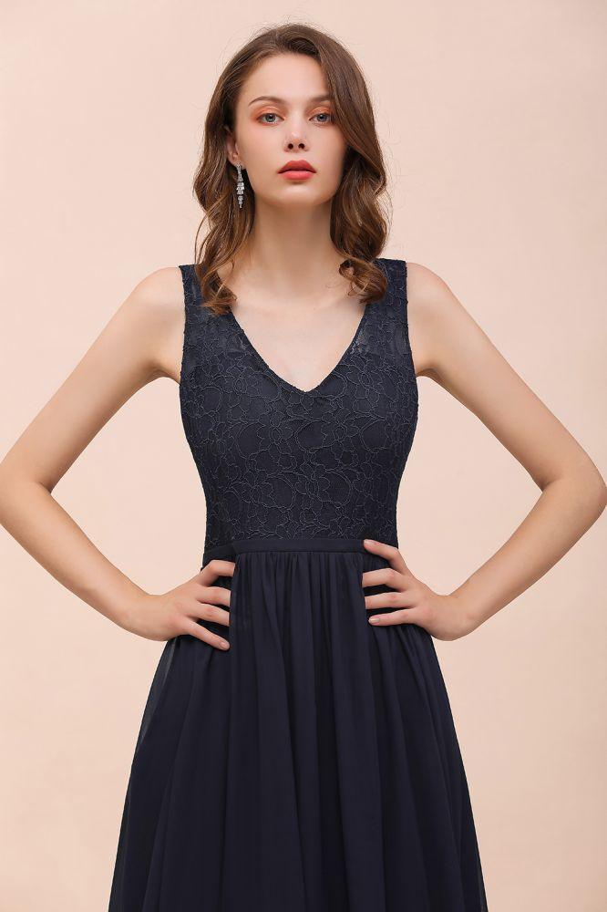 Sleeveless Black A-line Evening Maxi Dress Chiffon Bridesmaid Dress Formal Dress - Image 8