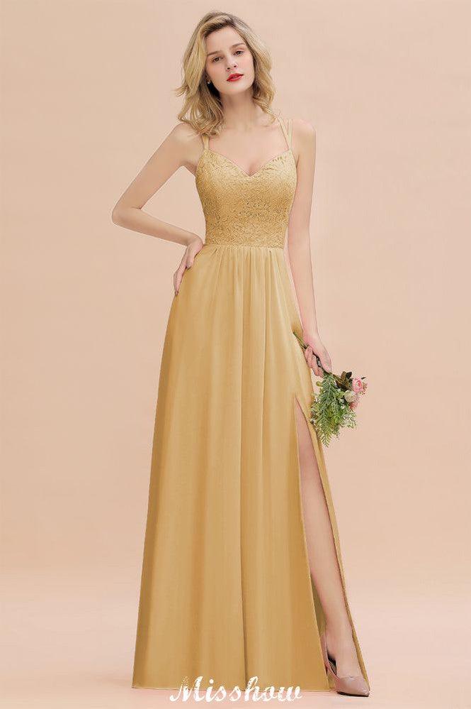 Spaghetti Slim Side Split Bridesmaid Dress Sky Blue V-Neck Wedding Party Dress - Image 13