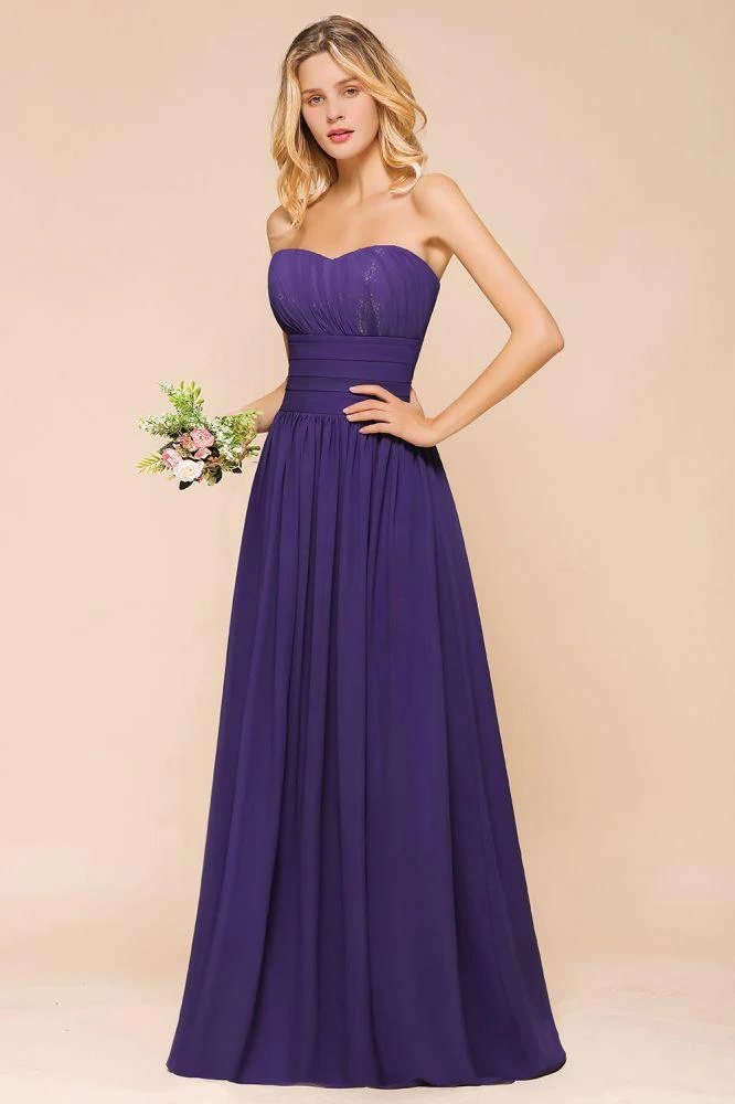 Sweetheart Chiffon Garden Bridesmaid Dress Strapless Party Dress - Image 7